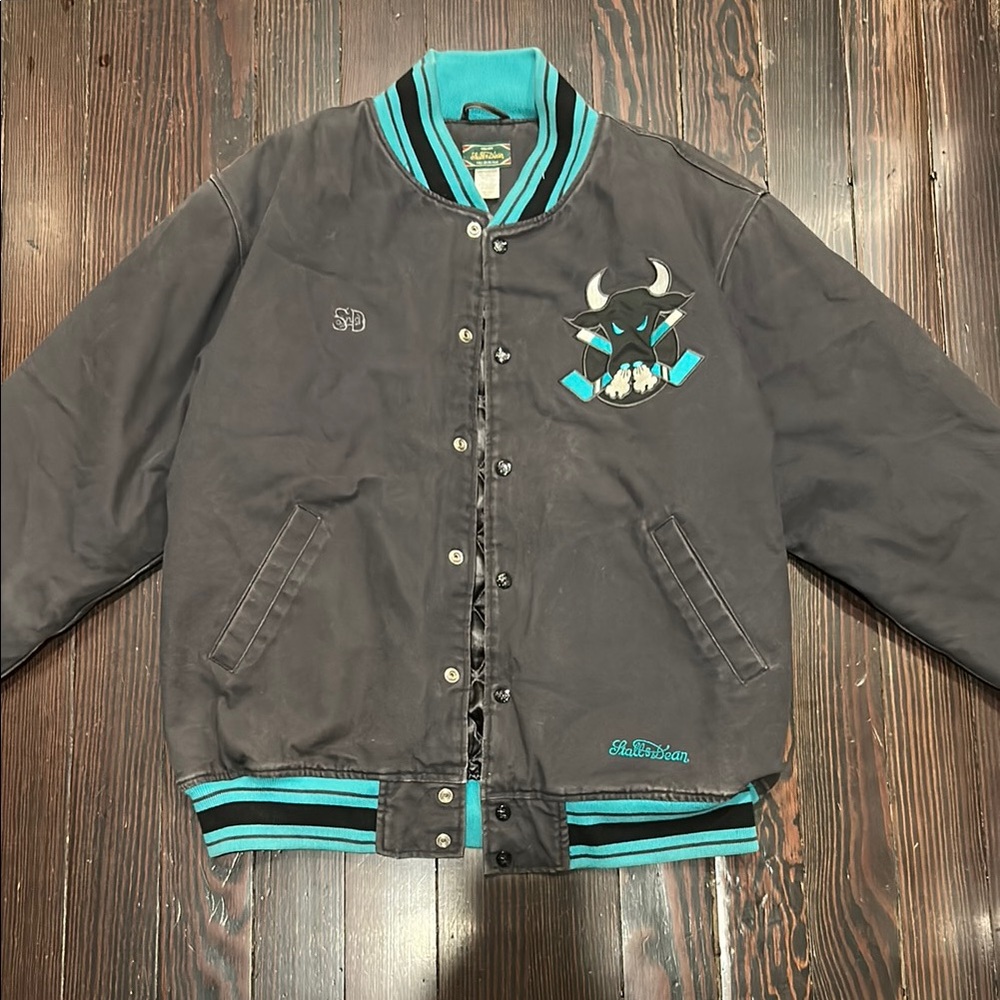 Black and Teal Varsity Jacket
